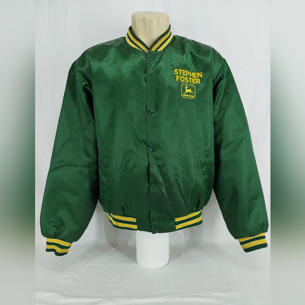 Vintage 90's Swingster Satin Bomber Style Jacket Size XL John Deere,Size:XL
